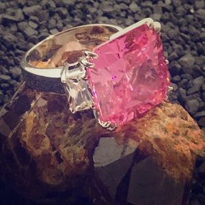 Charles Winston Pink and White Cubic Zirconia Ring